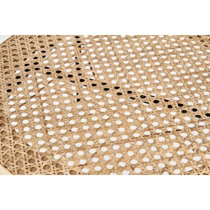 Table basse 45x45 cm noir/rotin