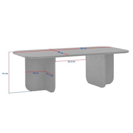 Table basse AKIRA 120 x 60 cm beige