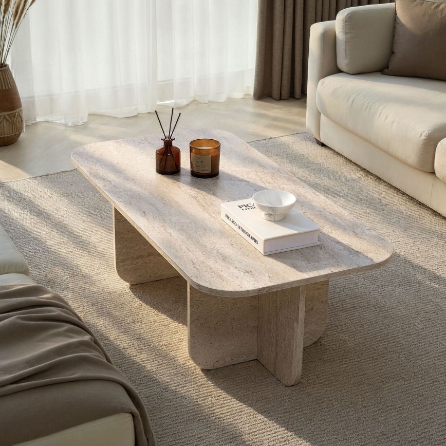 Table basse AKIRA 120x60 cm en travertin
