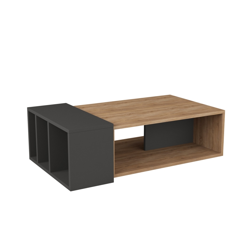 Table basse ANITA 32x102 cm marron/anthracite