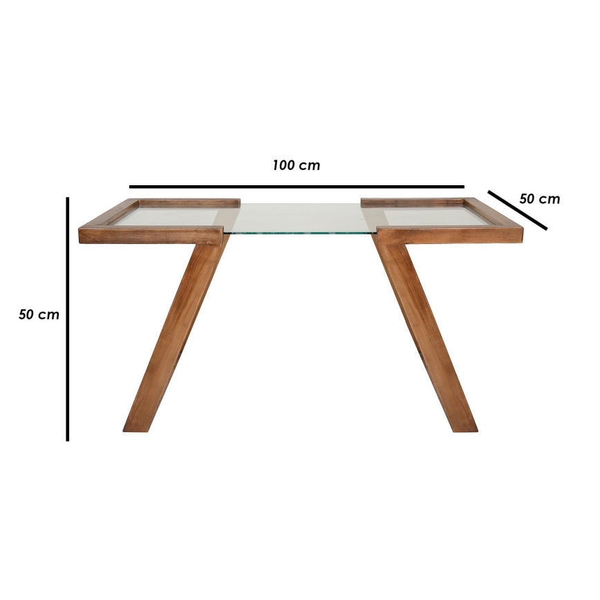 Table basse ATAR 100x50 cm hêtre/transparent