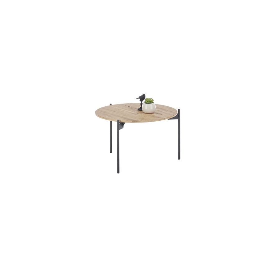 Table basse AURA Ø 55 cm chêne/anthracite