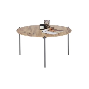 Table basse AURA Ø 74 cm chêne/anthracite