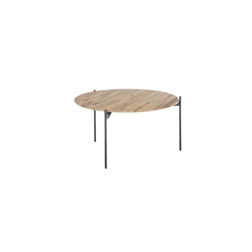 Table basse AURA Ø 74 cm chêne/anthracite