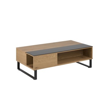 Table basse avec plateau relevable ENZO 110x60 cm noir/chêne