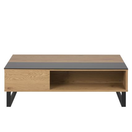 Table basse avec plateau relevable ENZO 110x60 cm noir/chêne
