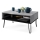 Table basse avec plateau relevable et étagère HALIJA gris/noir