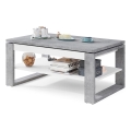 Table basse avec plateau relevable et étagère NEA gris/blanc