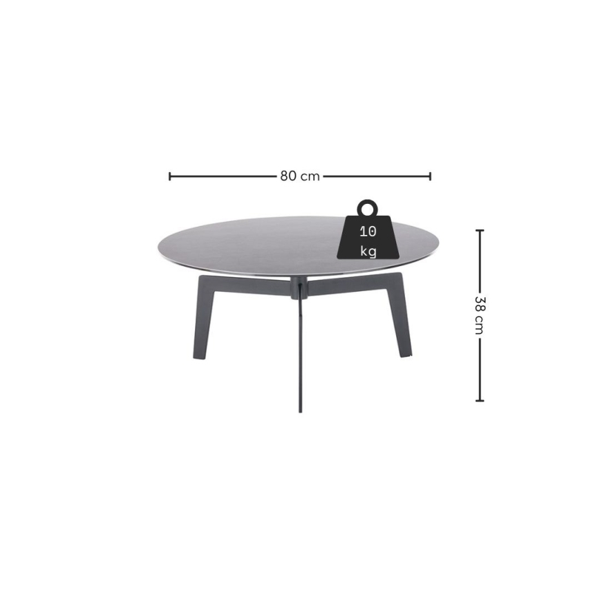 Table basse BALANCE Ø 80 cm gris/anthracite