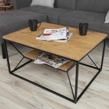 Table basse BASICLOFT 40x80 cm noir/marron