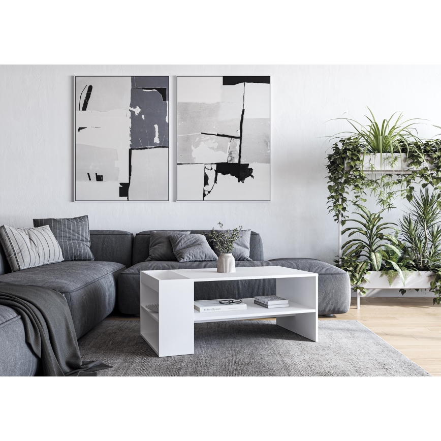Table basse BELA 100 x 42 cm blanche