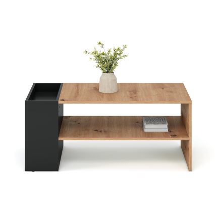 Table basse BELA 100x42 cm chêne artisan/anthracite