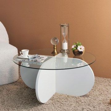 Table basse BUBBLE 35x75 cm blanc/transparent