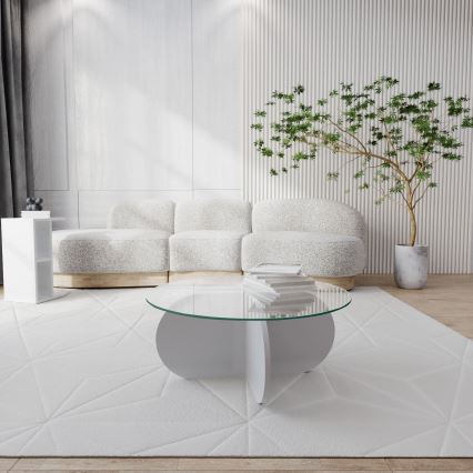 Table basse BUBBLE 35x75 cm blanc/transparent