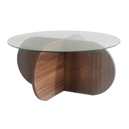 Table basse BUBBLE 35x75 cm marron/transparent