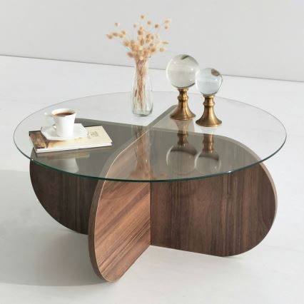 Table basse BUBBLE 35x75 cm marron/transparent