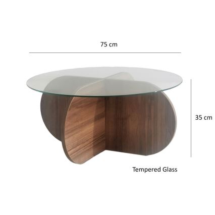 Table basse BUBBLE 35x75 cm marron/transparent