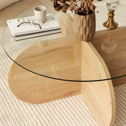 Table basse BUBBLE 35x75 cm marron/transparent