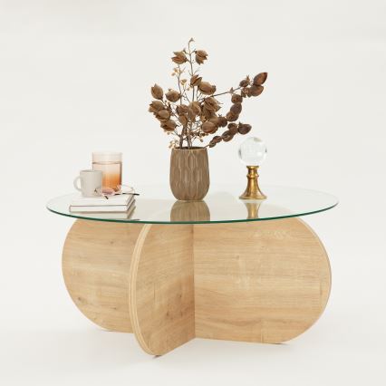 Table basse BUBBLE 35x75 cm marron/transparent