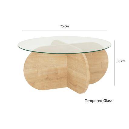 Table basse BUBBLE 35x75 cm marron/transparent