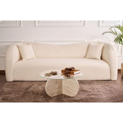 Table basse BUBBLE Ø 75 cm beige/transparente