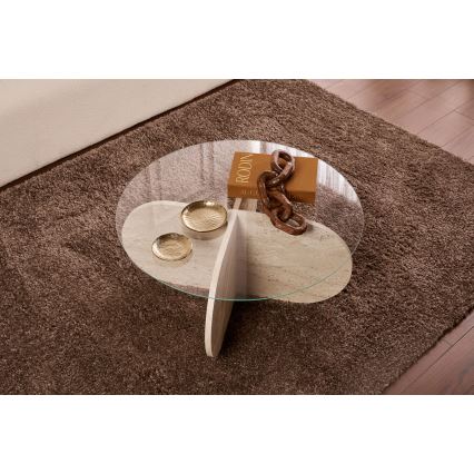 Table basse BUBBLE Ø 75 cm beige/transparente