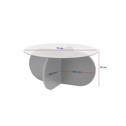 Table basse BUBBLE Ø 75 cm beige/transparente