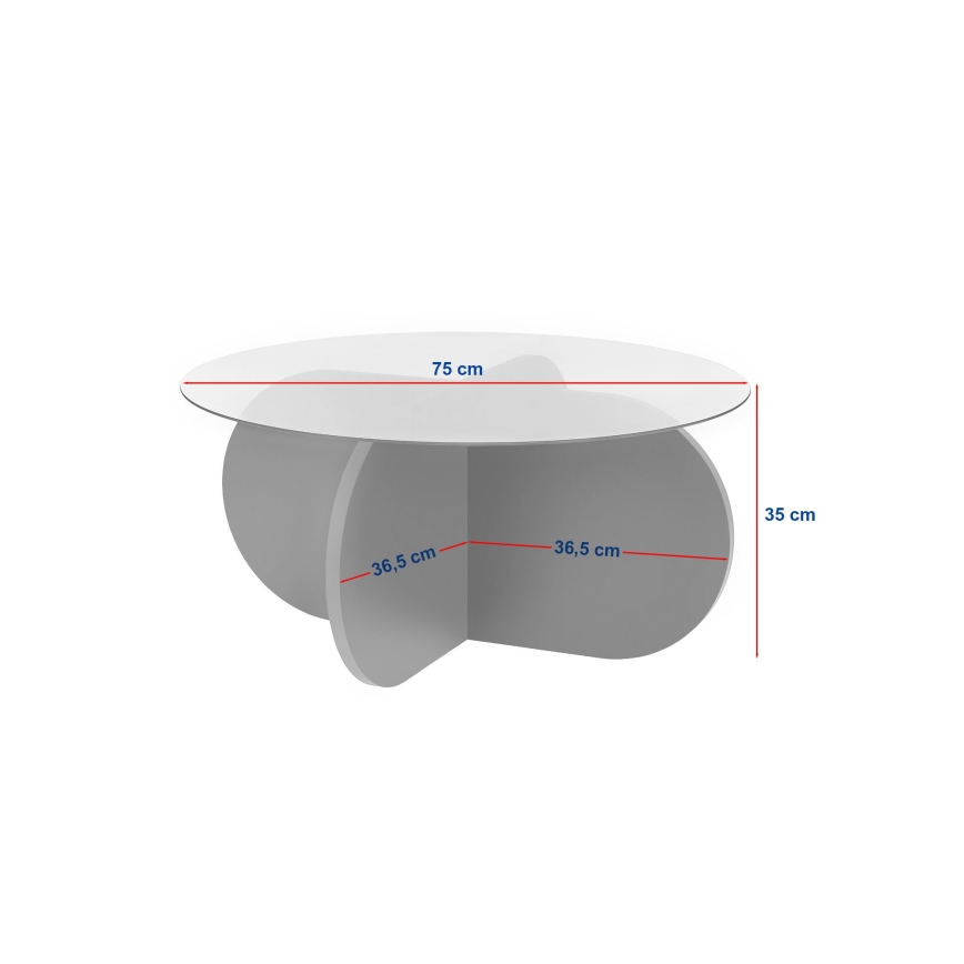 Table basse BUBBLE Ø 75 cm beige/transparente