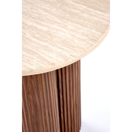 Table basse CALDO Ø 50 cm marron/beige