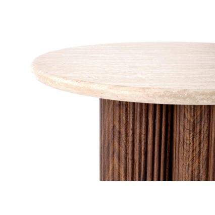 Table basse CALDO Ø 50 cm marron/beige
