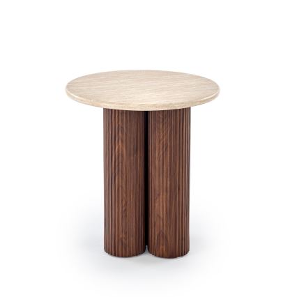Table basse CALDO Ø 50 cm marron/beige