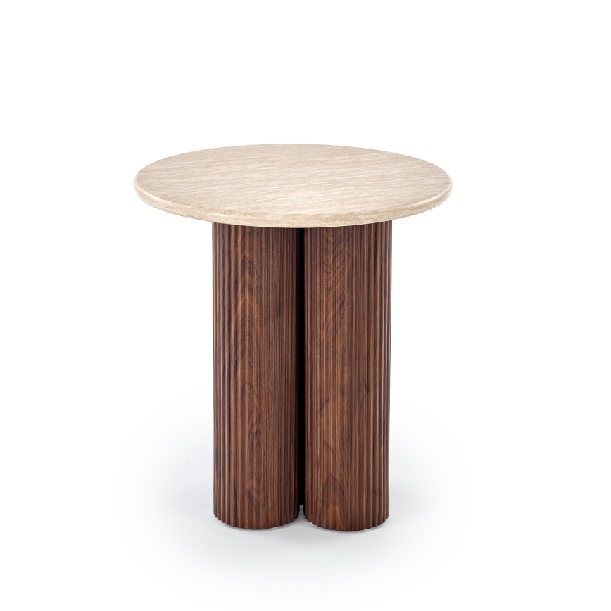 Table basse CALDO Ø 50 cm marron/beige