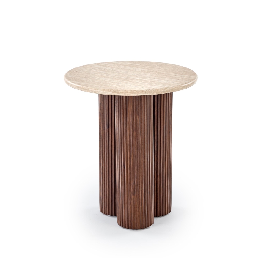 Table basse CALDO Ø 50 cm marron/beige