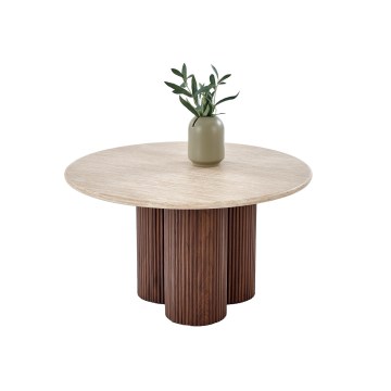 Table basse CALDO Ø 80 cm marron/beige