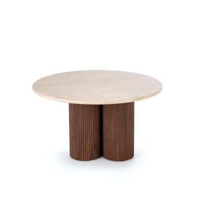 Table basse CALDO Ø 80 cm marron/beige