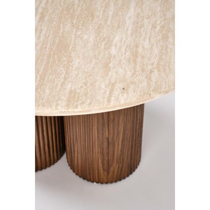 Table basse CALDO Ø 80 cm marron/beige