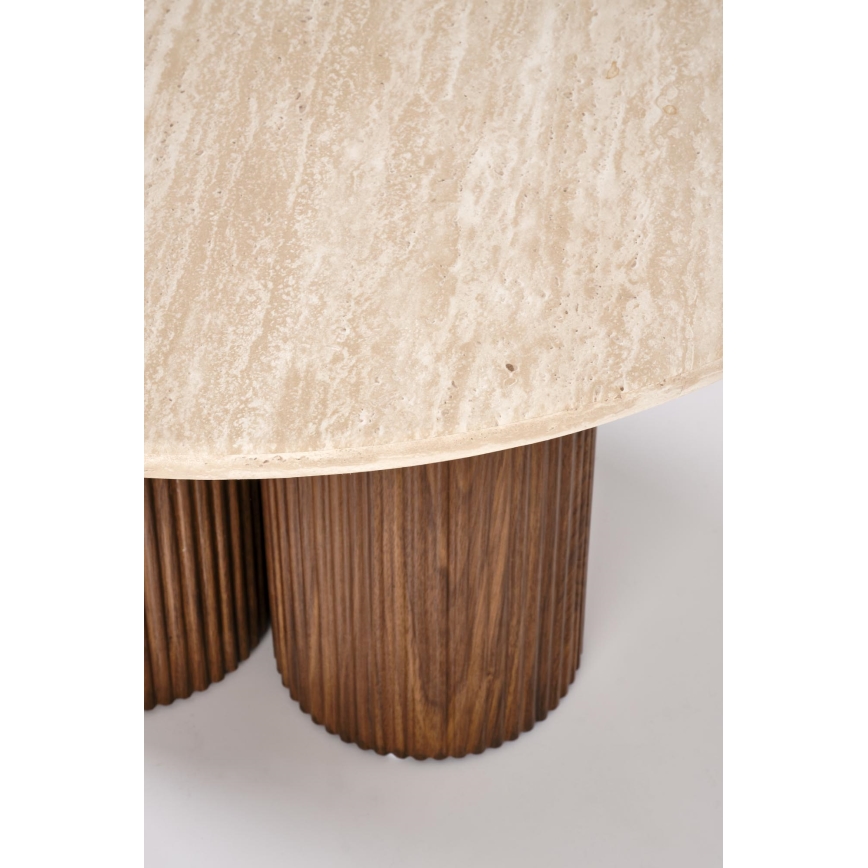 Table basse CALDO Ø 80 cm marron/beige