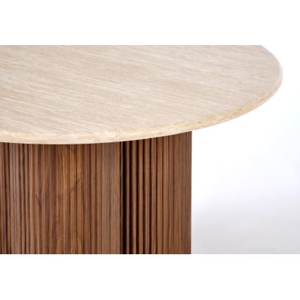 Table basse CALDO Ø 80 cm marron/beige