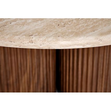 Table basse CALDO Ø 80 cm marron/beige
