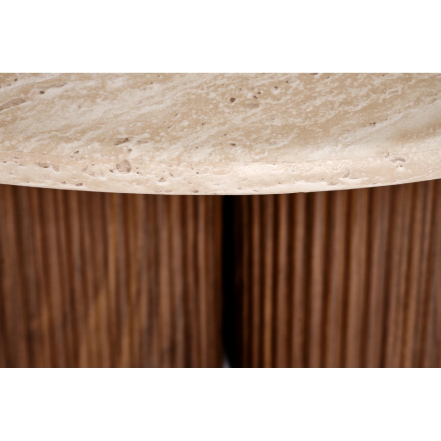 Table basse CALDO Ø 80 cm marron/beige
