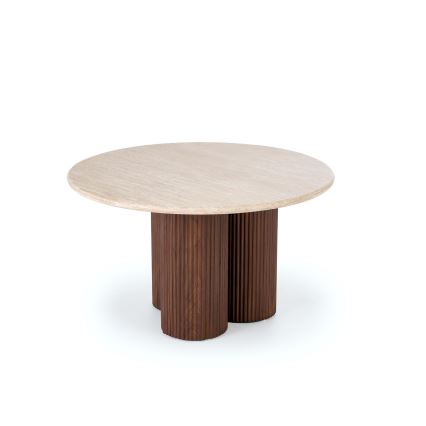 Table basse CALDO Ø 80 cm marron/beige