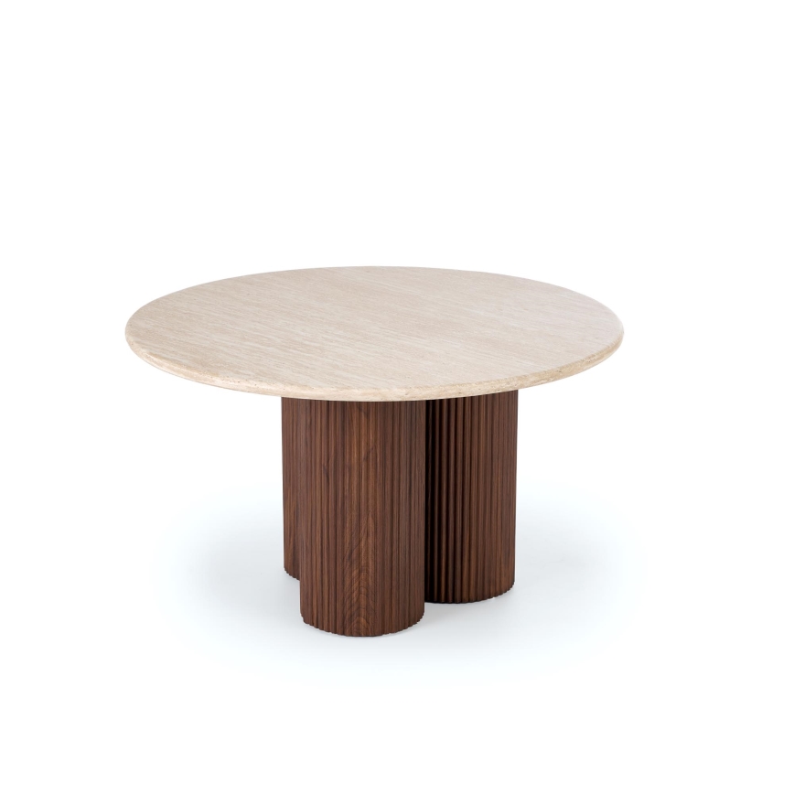 Table basse CALDO Ø 80 cm marron/beige