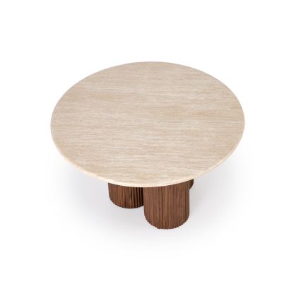 Table basse CALDO Ø 80 cm marron/beige