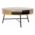 Table basse CAMILA 41x80 cm doré chêne/noir