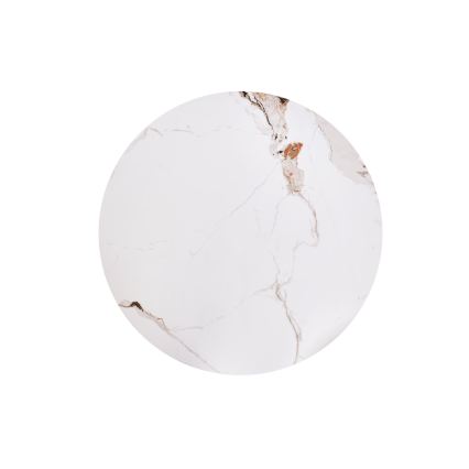 Table basse CARINA Ø 80 cm, brun/blanc, décor marbre