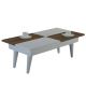 Table basse CASTRUM 30x90 cm blanc/marron