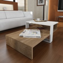 Table basse CHAIN 90x43,6 cm marron/blanche