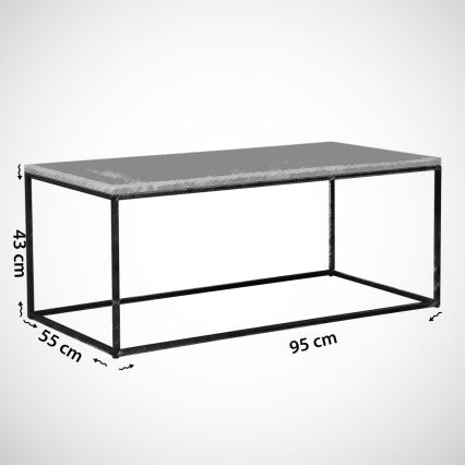 Table basse COSCO 43x95 cm gris