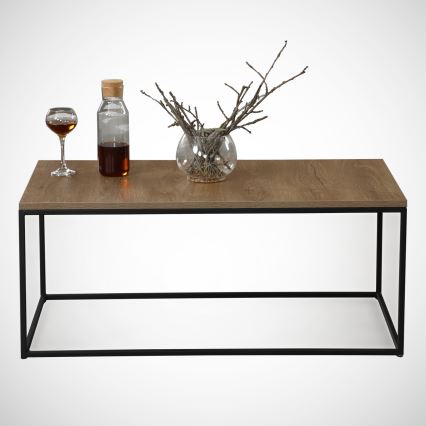 Table basse COSCO 43x95 cm marron/noir