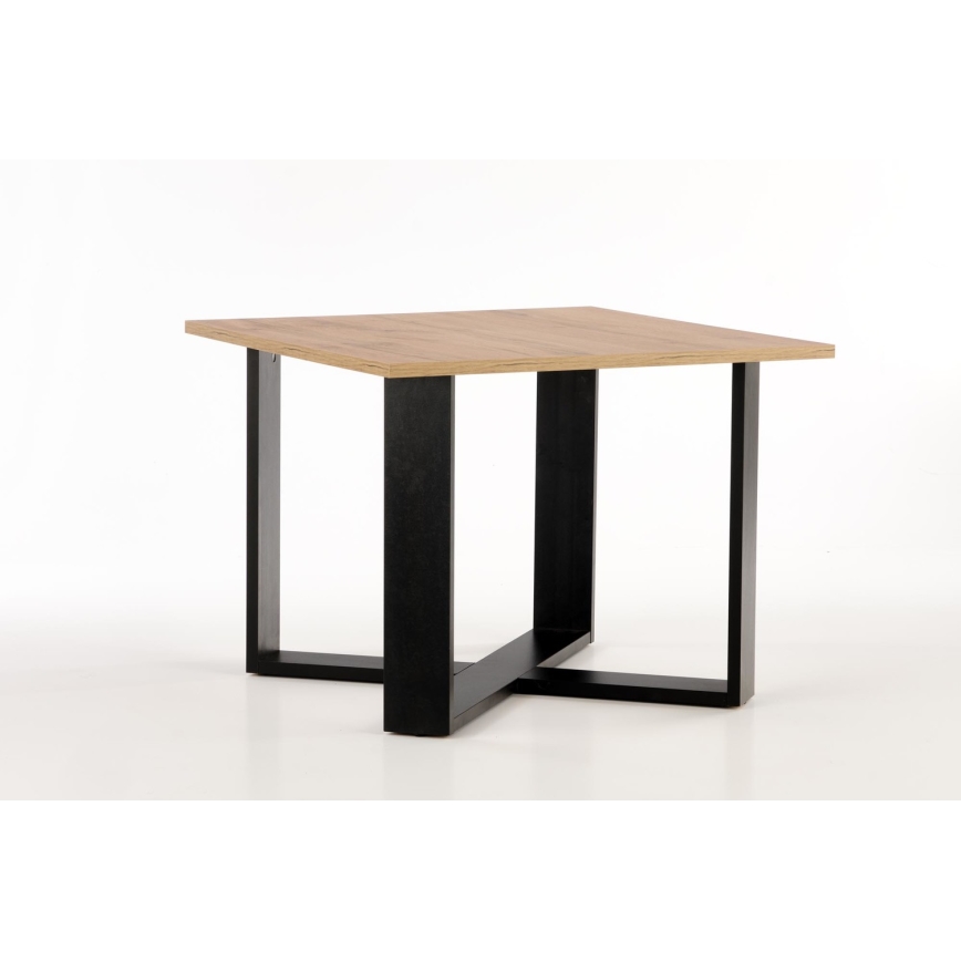 Table basse CROSS 67x50 cm noir/marron